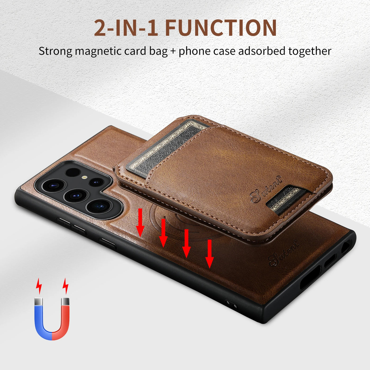 Magnetic Leather Case with Wallet For Galaxy S Series