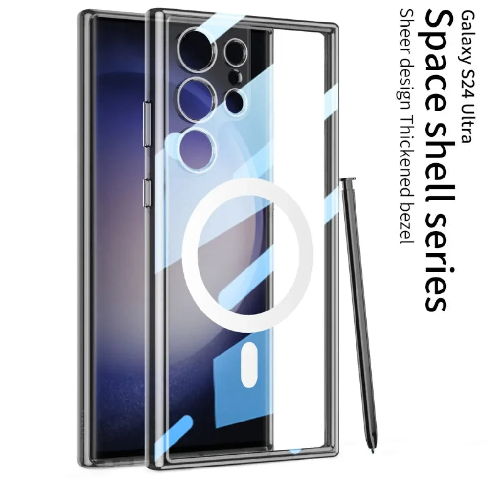 Shockproof Transparent Magnetic Case For Samsung Galaxy S24 Series - S Ultra Case