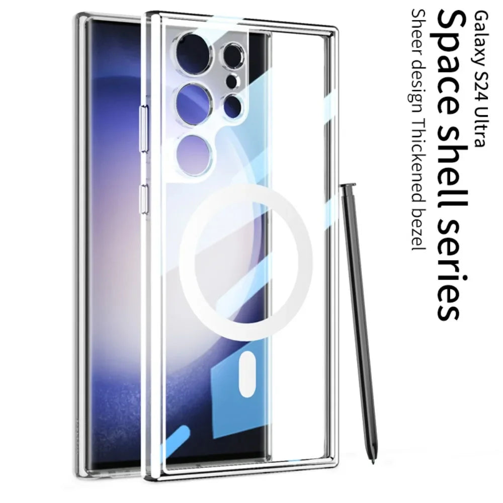 Shockproof Transparent Magnetic Case For Samsung Galaxy S24 Series - S Ultra Case