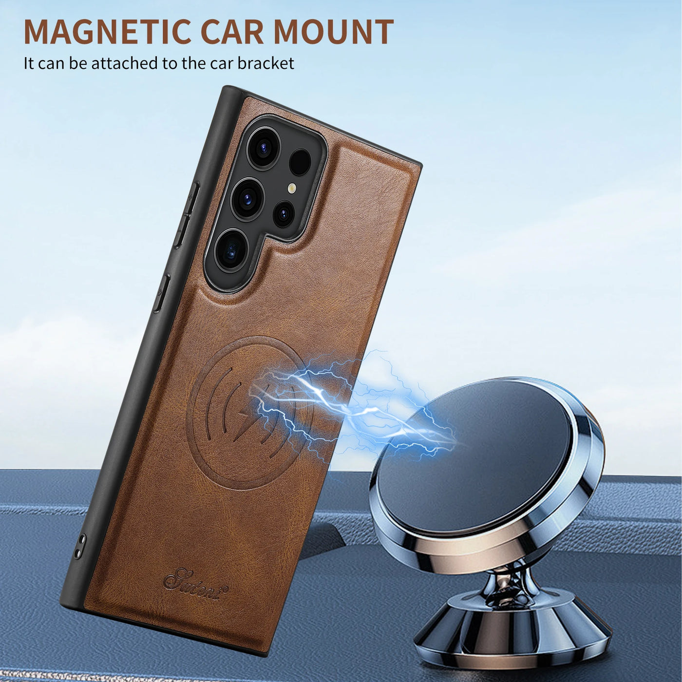 Magnetic Leather Case with Wallet For Galaxy S Series