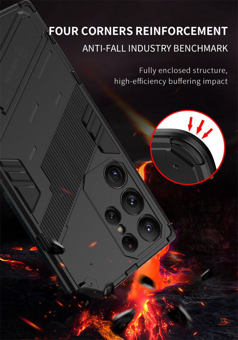 Shockproof Kickstand Magnet Armor Case For Samsung S23 Series - S Ultra Case